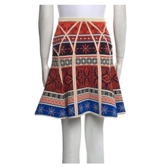 Diane Von Furstenberg Samara Desert Bands Printed Skirt Size Petite - Picture 15 of 15